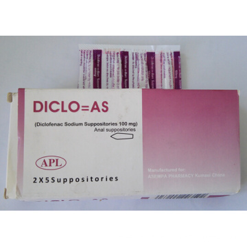 GMP Certificated Suppositories, Pharmaceutical Drugs, Diclofenac Sodium Suppositories